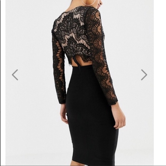 Rare London Dresses & Skirts - Rare London black eyelash lace midi dress